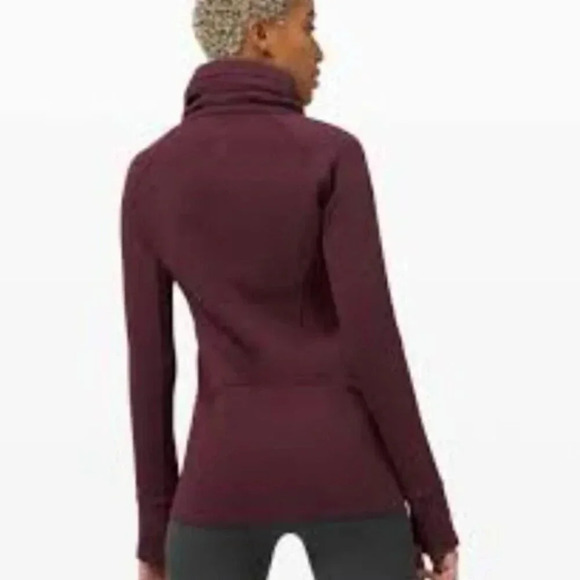Lululemon Radiant  Jacket II Cassis Athletic High Neck Cotton Fleece 10 - Picture 1 of 12